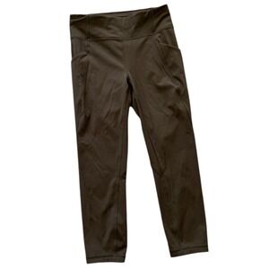 Lululemon Time To Sweat Crop 23" Luxtreme Dark Olive Women's‎ 6 Run Yoga Outdoor
